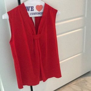 Kate spade red silk sleeveless blouse